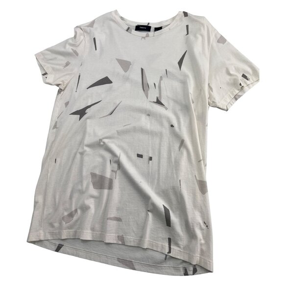 Theory Other - Theory Tee T Shirt Men's Medium M Ivory White Abstract Pima Cotton Stretch